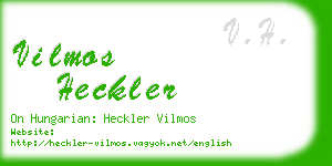 vilmos heckler business card